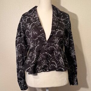 Intimately Free People Floral Print Black White NEW Small Sleep Top Pajama